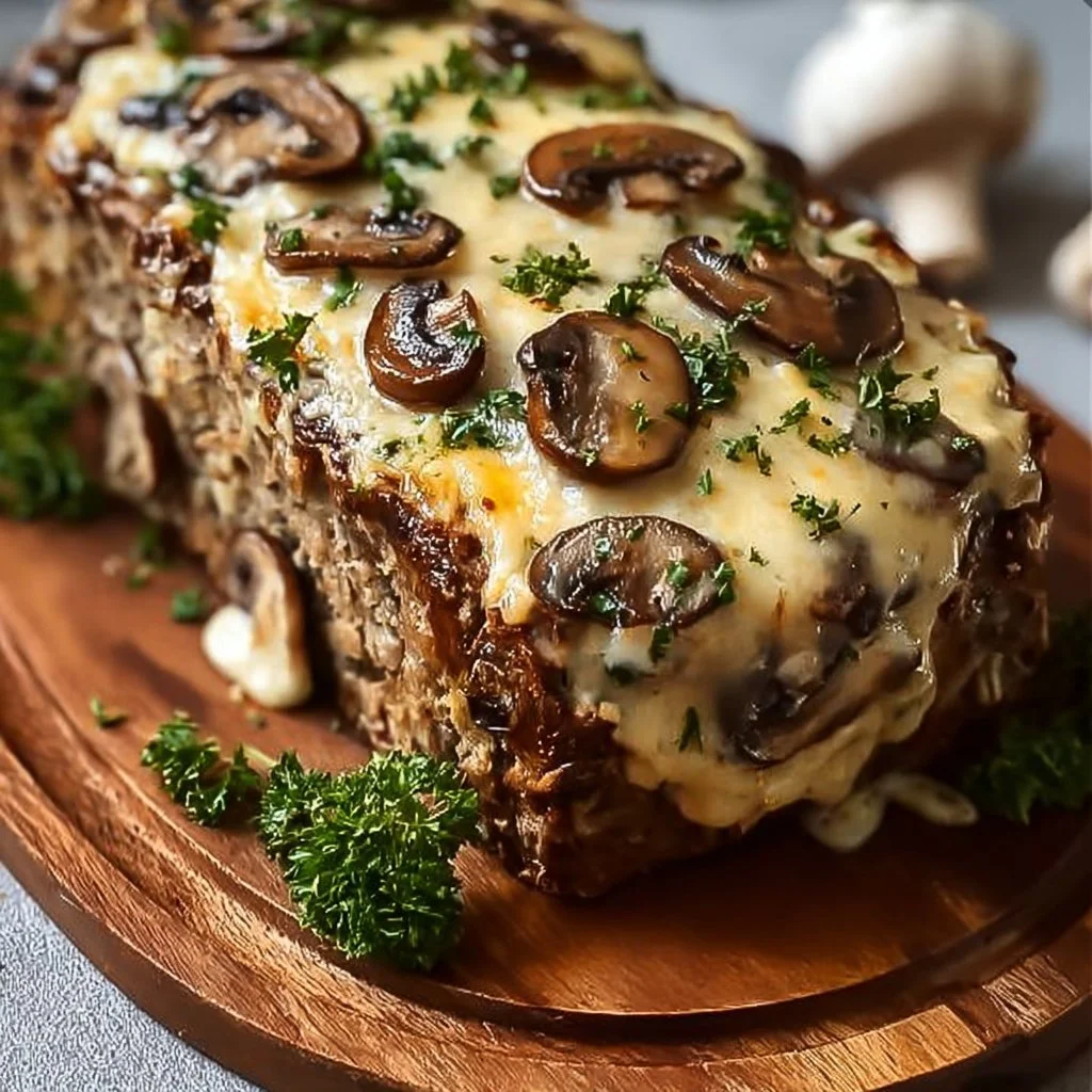 Mushroom Swiss Cheese Meatloaf for Cozy Family Dinners