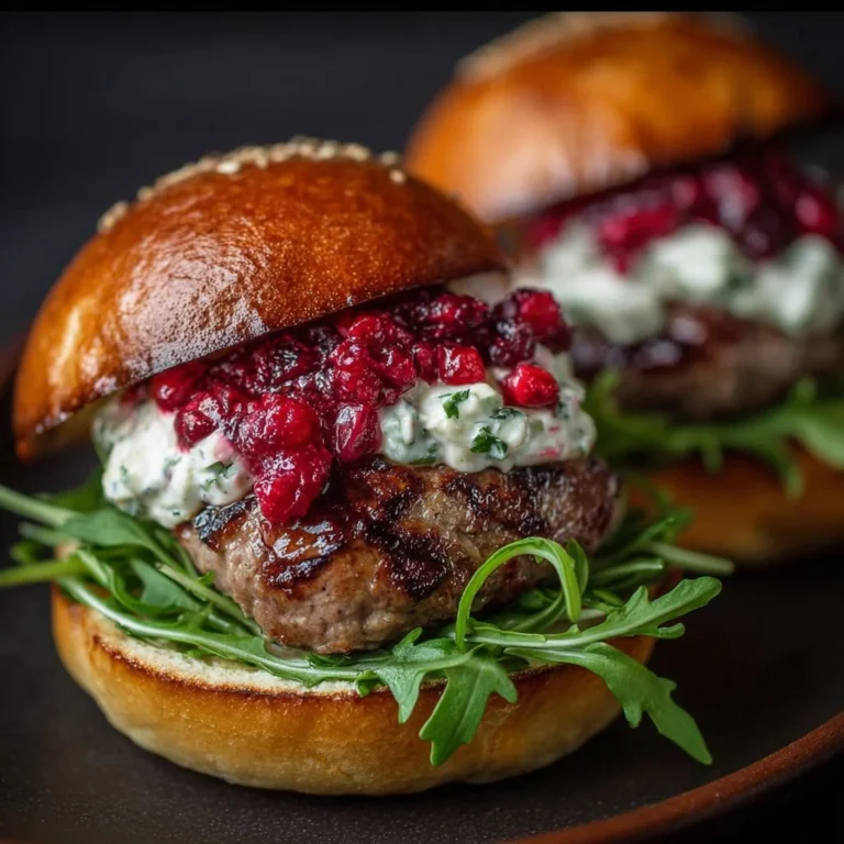 Nordic-Style berry mayo burgers with arugula on a plate