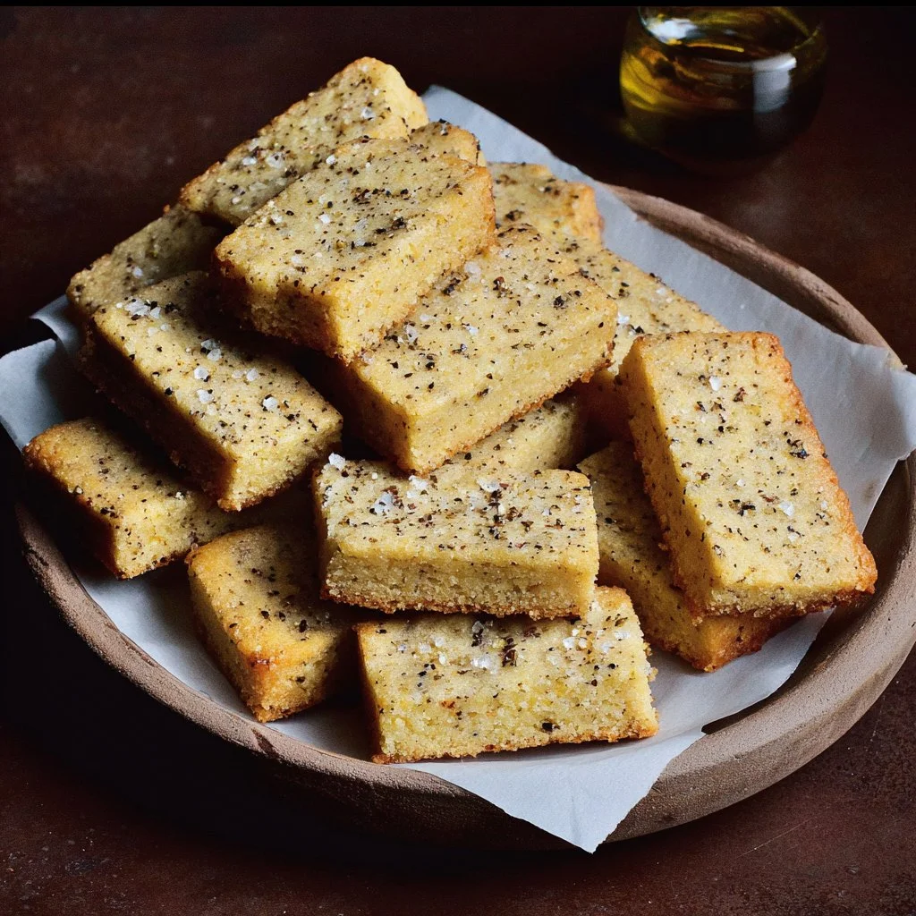 Olive Oil Black Pepper & Sea Salt Shortbread Squares