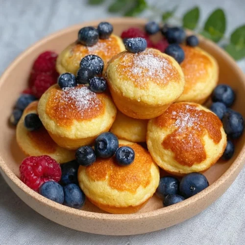 Delicious homemade pancake mini muffins for breakfast