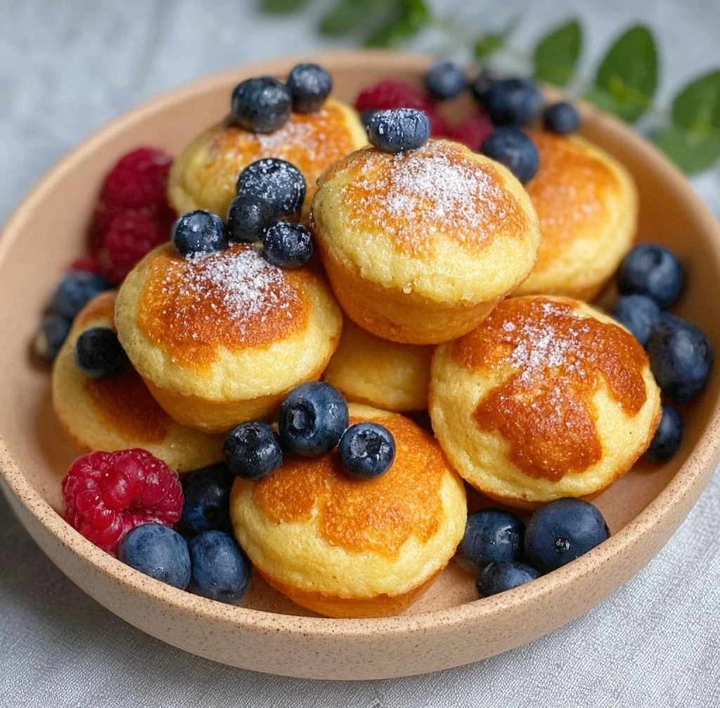 Delicious homemade pancake mini muffins for breakfast