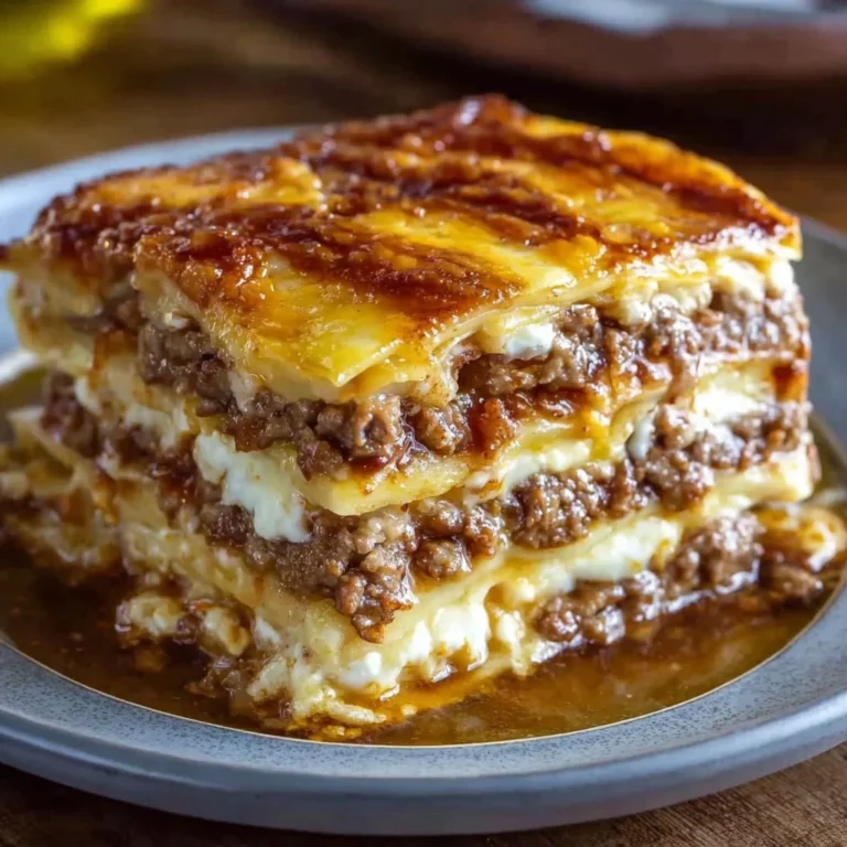 Delicious pancake sausage casserole layered like breakfast lasagna