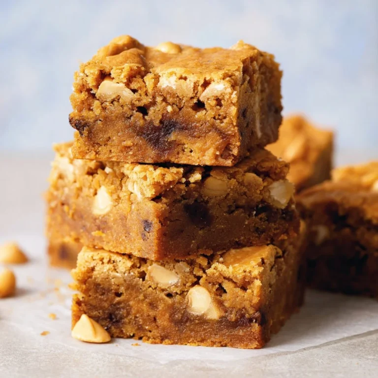 Delicious peanut butter blondies, chewy and crisp, perfect for dessert.