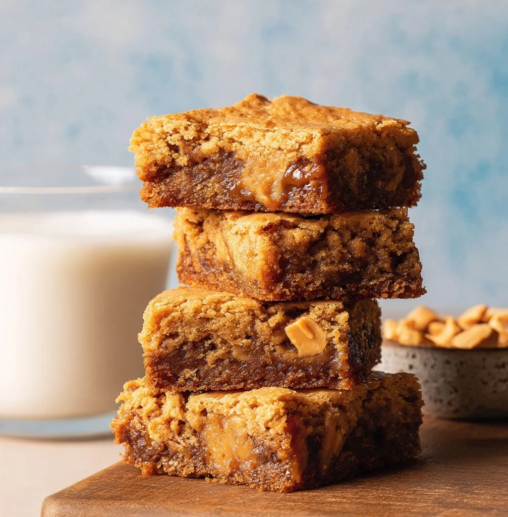 Peanut Butter Blondies (Chewy & Crisp Bars)