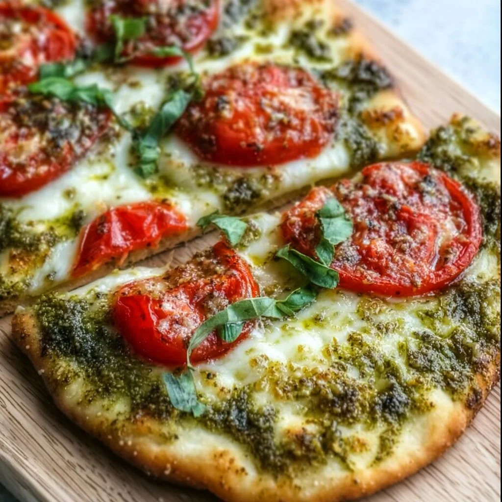 Pesto Flatbread Pizza Pesto Flatbread Pizza