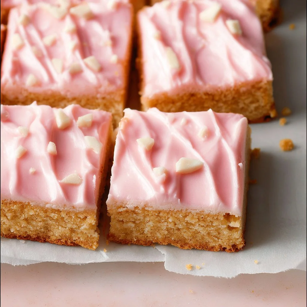 Pink Cookie Bars (Cream Cheese Almond Frosted)