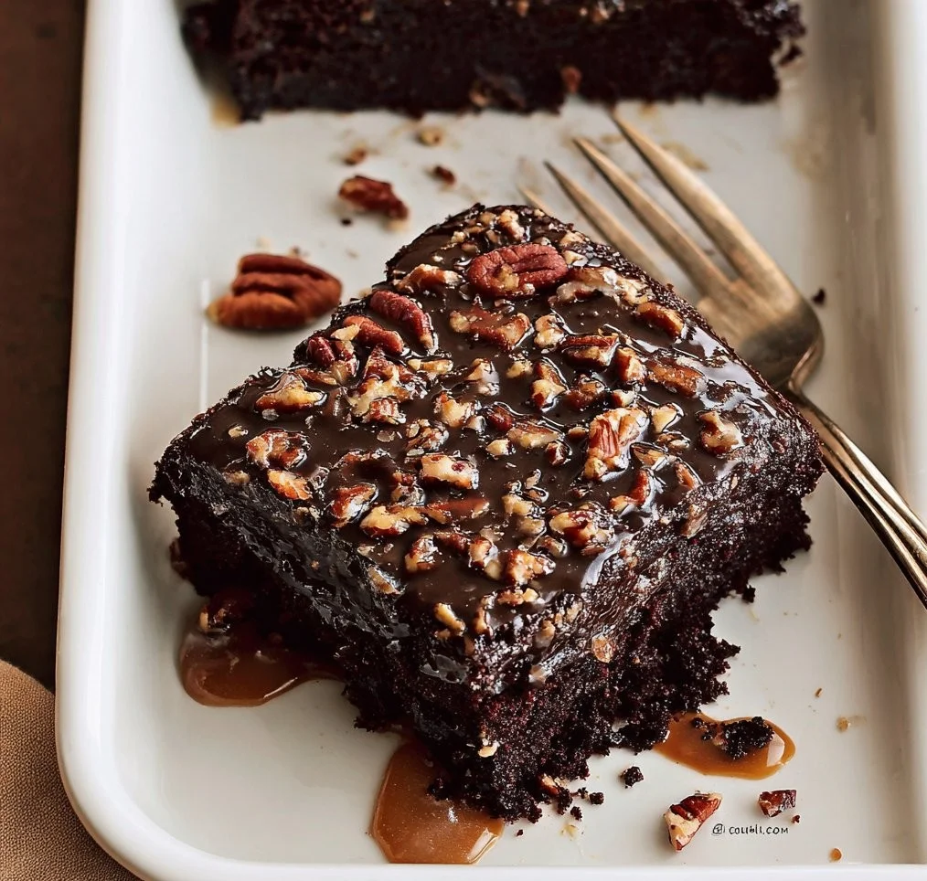 Small Batch &ldquo;Not Quite Texas&rdquo; Chocolate Sheet Cake with Pecan Fudge Glaze