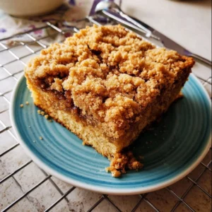 Spiced applesauce crumb cake with a buttery streusel topping