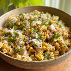 Delicious Street Corn Pasta Salad with vibrant toppings and fresh ingredients