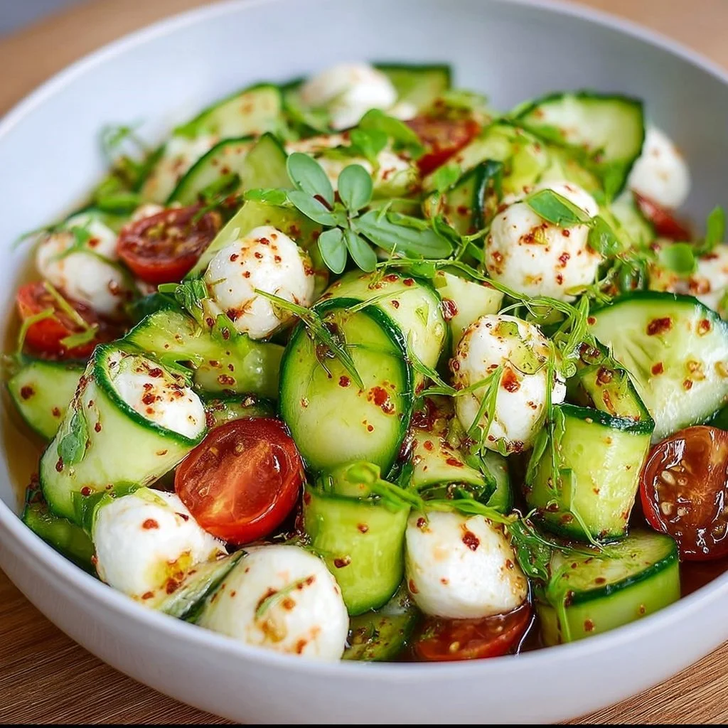 Tasty Cucumber Mozzarella Salad