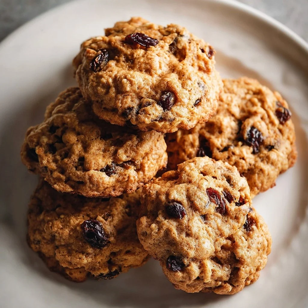 Thick and Chewy Oatmeal Raisin Cookies