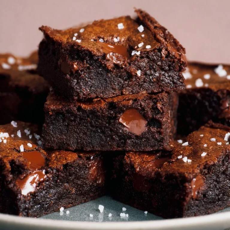 Triple chocolate olive oil brownies in a baking dish