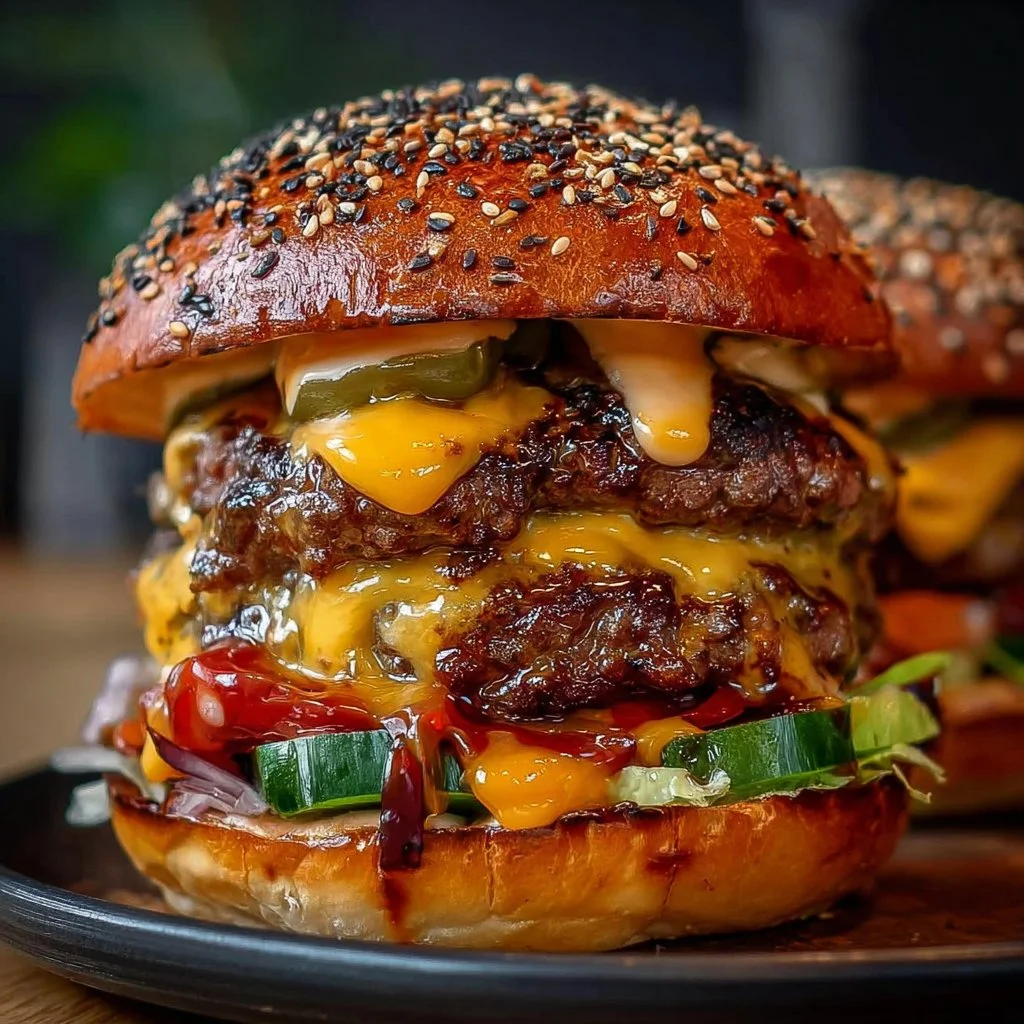 Delicious Crack Burgers with toppings and fresh ingredients